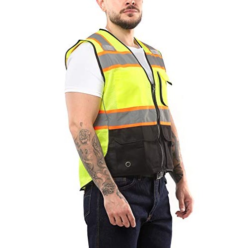 Kolossus Deluxe High Visibility Vest with Multi Frontal Pockets X...