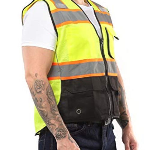 Kolossus Deluxe High Visibility Vest with Multi Frontal Pockets X...