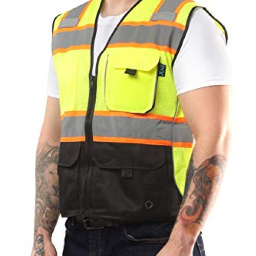 Kolossus Deluxe High Visibility Vest with Multi Frontal Pockets X...