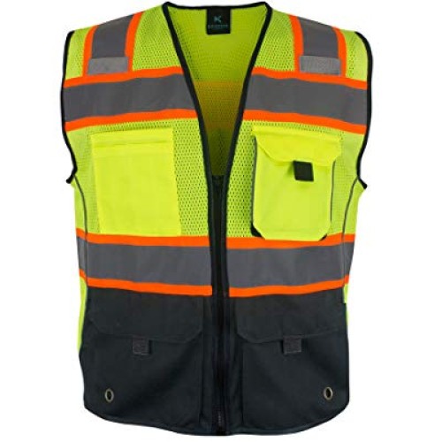 Kolossus Deluxe High Visibility Vest with Multi Frontal Pockets X...