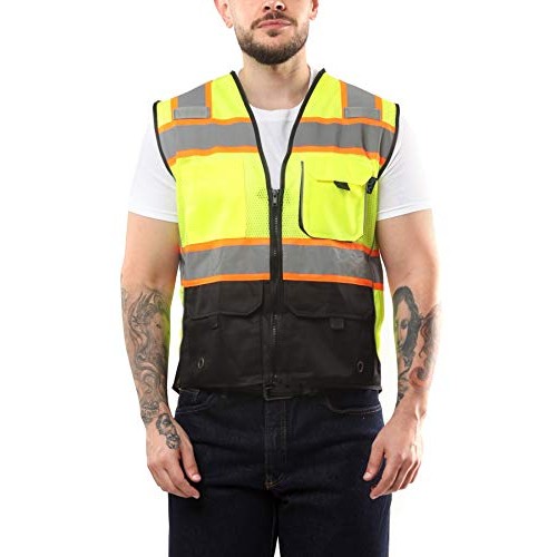 Kolossus Deluxe High Visibility Vest with Multi Frontal Pockets | ...