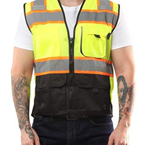 Kolossus Deluxe High Visibility Vest with Multi Frontal Pockets | ...