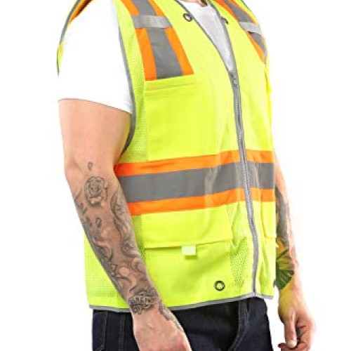Kolossus Pro Deluxe High Visibility Safety Vest with Multi Frontal...