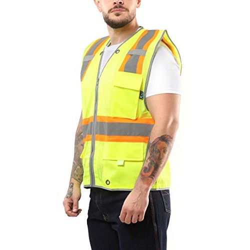 Kolossus Pro Deluxe High Visibility Safety Vest with Multi Frontal...