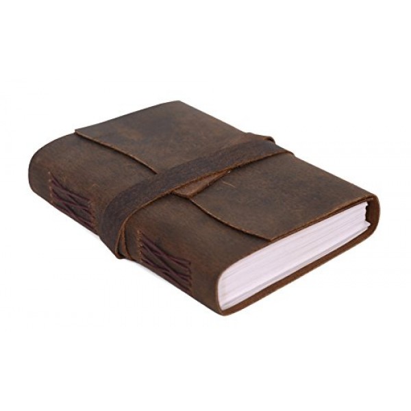 Handmade Leather Journal/Writing Notebook Diary/Bound Daily Notepa...