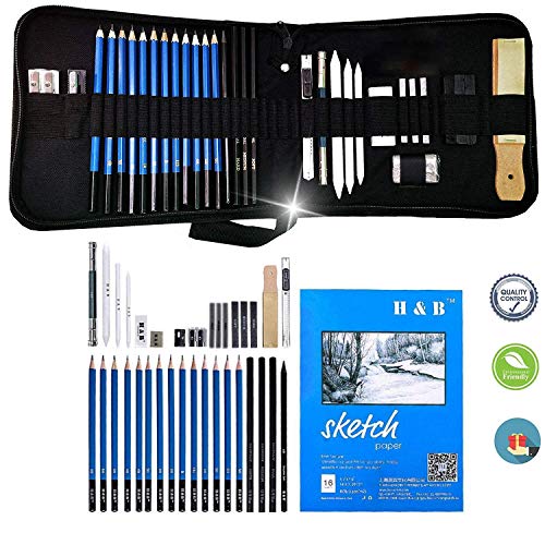 KONIBN 36pcs Drawing and Sketching Pencil Set Professional Drawing...