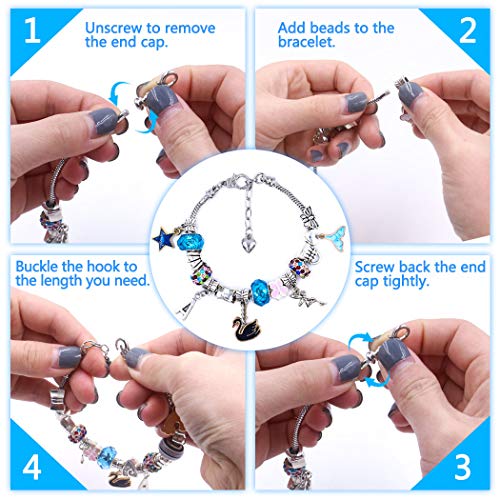101 Pcs DIY Bracelet Making Kit Charms Necklace Jewelry Making Sup...
