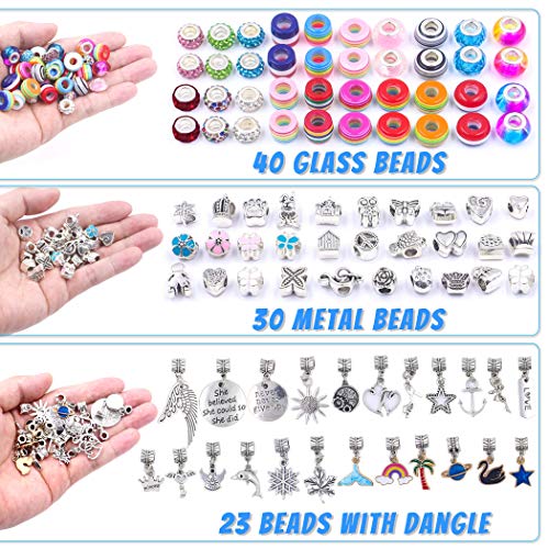 101 Pcs DIY Bracelet Making Kit Charms Necklace Jewelry Making Sup...