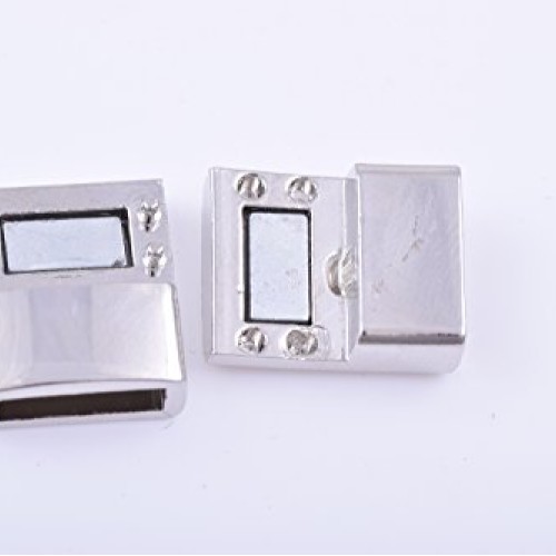 KONMAY 5 Sets Magnetic Jewelry Clasps Rectangle Shaped, Rhodium, 1...