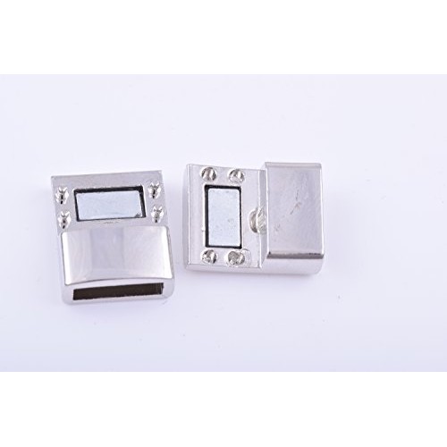 KONMAY 5 Sets Magnetic Jewelry Clasps Rectangle Shaped, Rhodium, 1...