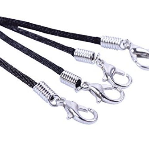 KONMAY Necklace Cord 50PCS 20 Black Satin Silk Necklace Cord 2.0...