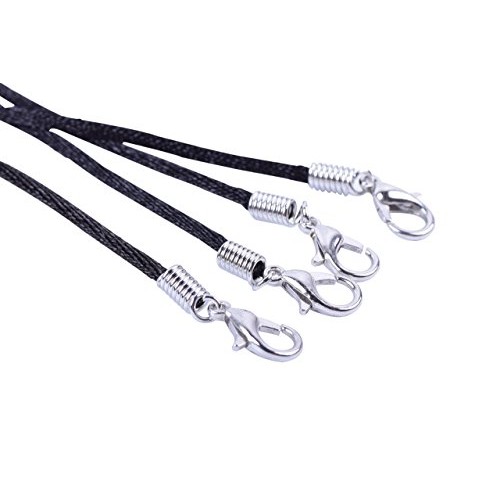 KONMAY Necklace Cord 50PCS 20 Black Satin Silk Necklace Cord 2.0...