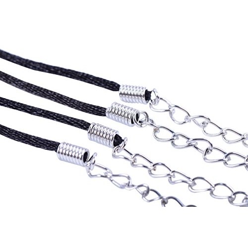KONMAY Necklace Cord 50PCS 20 Black Satin Silk Necklace Cord 2.0...