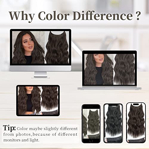 KooKaStyle Invisible Wire Hair Extensions with Transparent Wire Ad...