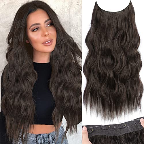 KooKaStyle Invisible Wire Hair Extensions with Transparent Wire Ad...