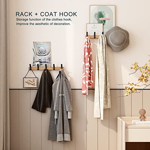 KooNiosio Coat Hook Rack Wall Mounted Coat Rack-5 Double Hook,Alum...
