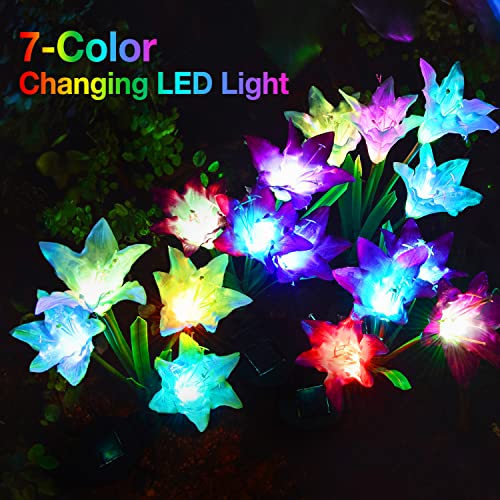 KOOPER Outdoor Solar Lights, 4 Pack Solar Garden Lights with Bigge...