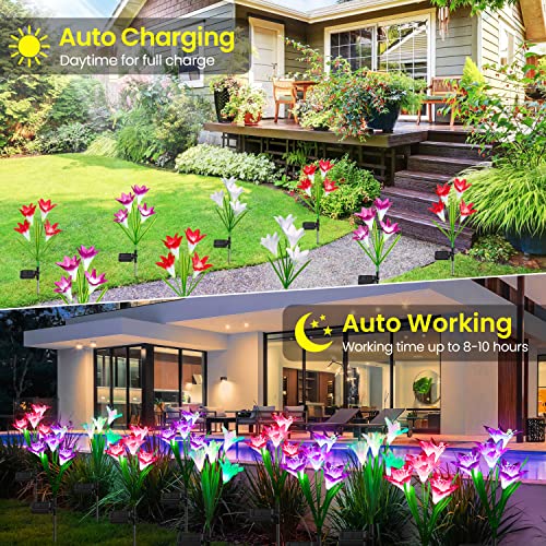 KOOPER Outdoor Solar Lights, 4 Pack Solar Garden Lights with Bigge...