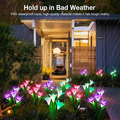 KOOPER Outdoor Solar Lights, 4 Pack Solar Garden Lights with Bigge...