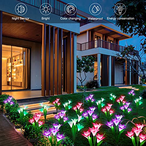 KOOPER Outdoor Solar Lights, 4 Pack Solar Garden Lights with Bigge...