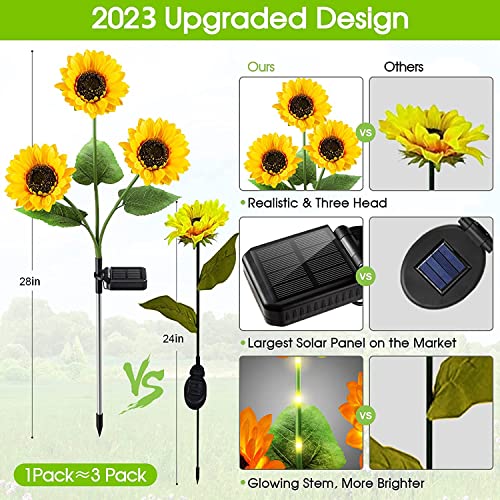 KOOPER Solar Lights Outdoor Garden Decor - Upgraded 3 Pack Solar G...