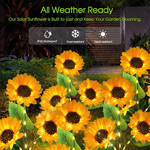 KOOPER Solar Lights Outdoor Garden Decor - Upgraded 3 Pack Solar G...