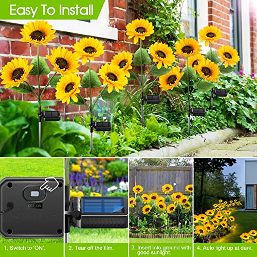 KOOPER Solar Lights Outdoor Garden Decor - Upgraded 3 Pack Solar G...