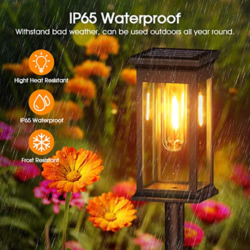 KOOPER Solar Pathway Lights Outdoor, 4 Pack Upgraded Solar Outdoor...