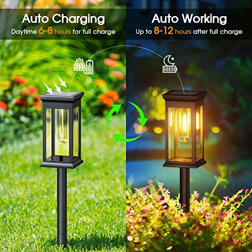KOOPER Solar Pathway Lights Outdoor, 4 Pack Upgraded Solar Outdoor...