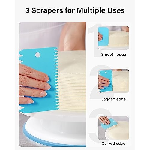 Kootek Cake Decorating Kit Baking Supplies Cake Turntable with 2 F...