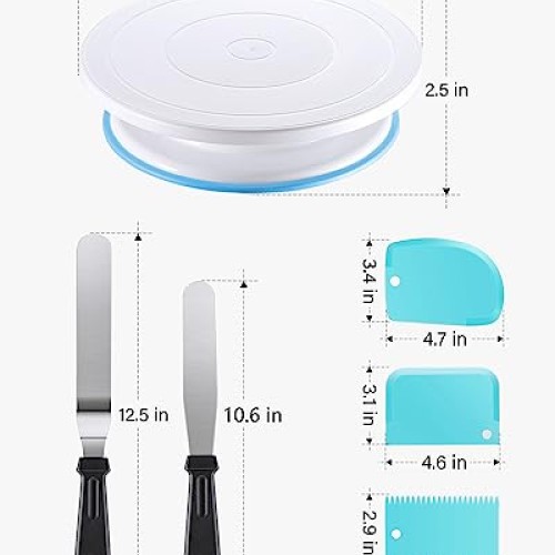 Kootek Cake Decorating Kit Baking Supplies Cake Turntable with 2 F...