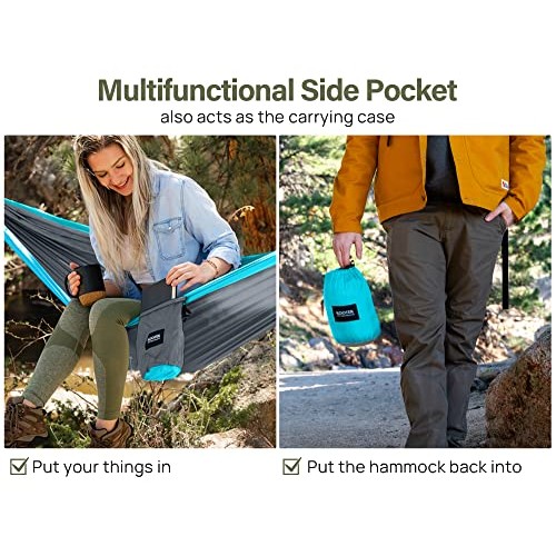 Kootek Camping Hammock Double Portable Hammocks Camping Accessorie...