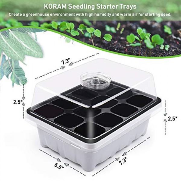 KORAM 10 Sets Seed Starter Tray 120 Cells Seed Tray Plant Germinat...