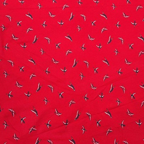 Novelty Cotton Spandex Fabric Duck Print on Red by The Yard 7/16