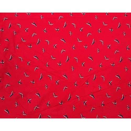 Novelty Cotton Spandex Fabric Duck Print on Red by The Yard 7/16