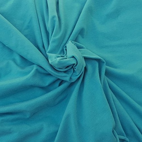 Turquoise Organic Cotton Spandex Fabric Jersey Knit Eco-Friendly b...
