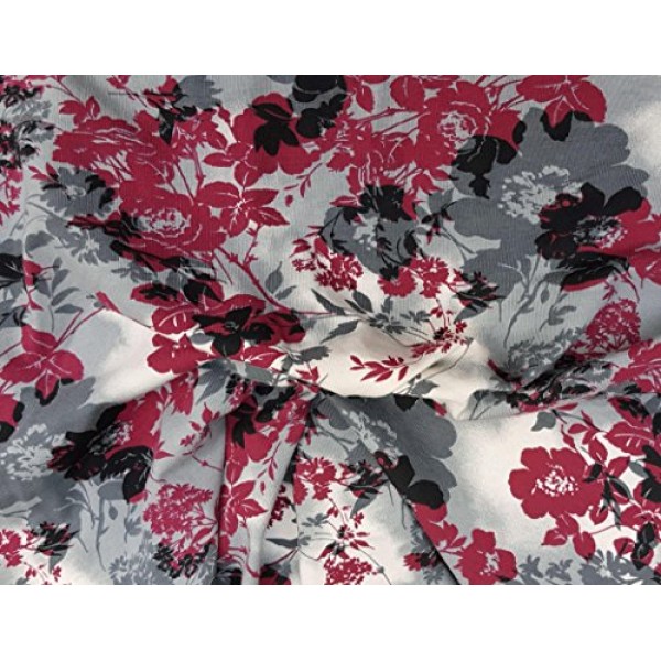 Organic Cotton Spandex Print #4 Fabric by Yard Jersey Knit Gray Re...