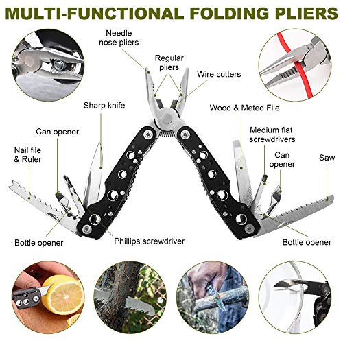 Gifts for Men Dad, Survival Gear and Equipment 17 in 1, Emergency ...