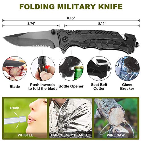 Gifts for Men Dad, Survival Gear and Equipment 17 in 1, Emergency ...