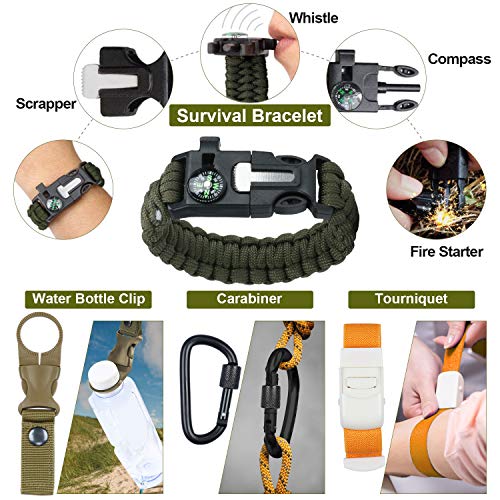 Gifts for Men Dad, Survival Gear and Equipment 17 in 1, Emergency ...