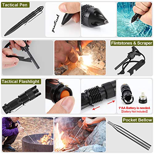 Gifts for Men Dad, Survival Gear and Equipment 17 in 1, Emergency ...