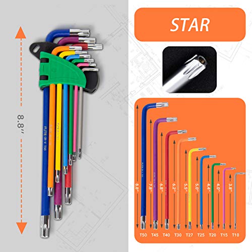 Hex Key Allen Wrench Set, Metric, Imperial, Torx, Star Long Arm Ba...