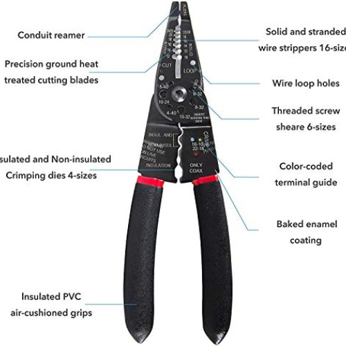 KOTTO Automatic Electrical Wire Stripper Set - Cutter and Crimping...