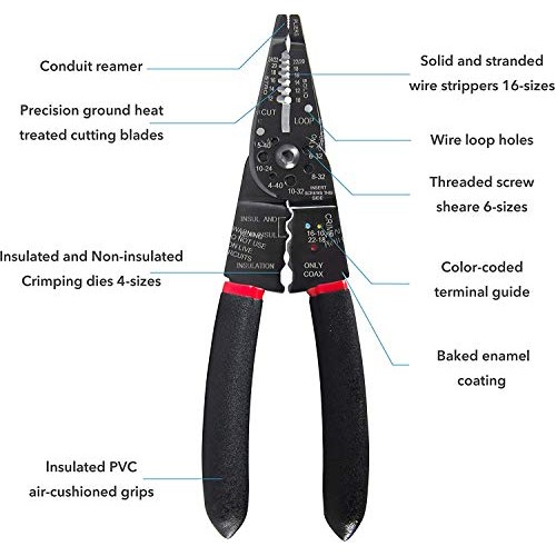 KOTTO Automatic Electrical Wire Stripper Set - Cutter and Crimping...