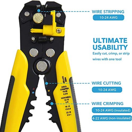 KOTTO Automatic Electrical Wire Stripper Set - Cutter and Crimping...