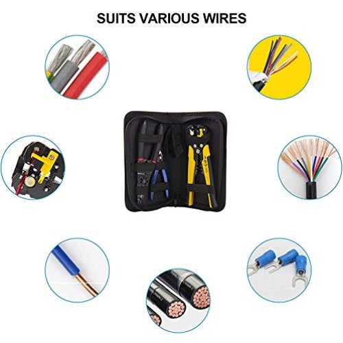 KOTTO Automatic Electrical Wire Stripper Set - Cutter and Crimping...