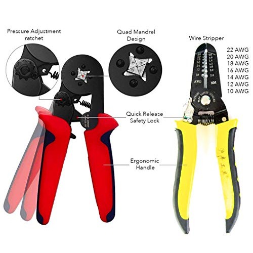 KOTTO Ferrule Wire Terminal Block Crimping Tool Plier Tool Kit Set...