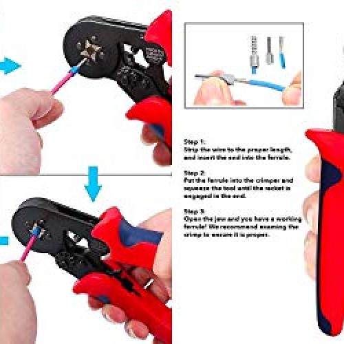 KOTTO Ferrule Wire Terminal Block Crimping Tool Plier Tool Kit Set...