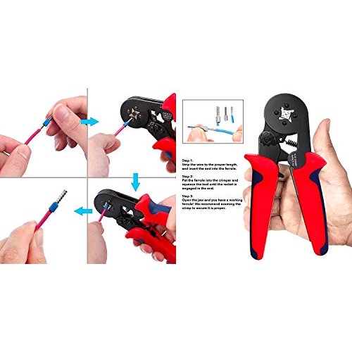 KOTTO Ferrule Wire Terminal Block Crimping Tool Plier Tool Kit Set...