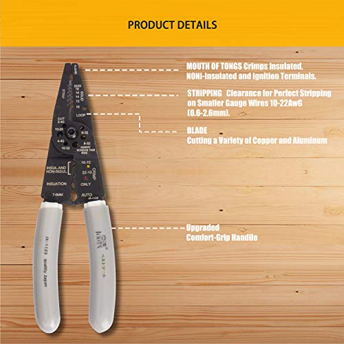 KOTTO Wire Stripper Crimping Tool Kit, 8 Inch Self-Adjusting Wire ...